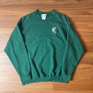 Majestic mens Extra Large green Jets crewneck